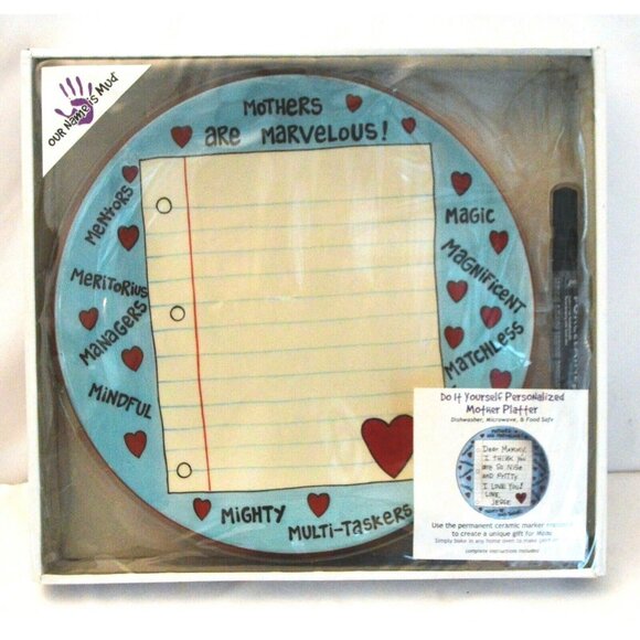 Do It Yourself Personalized Mother Platter 11" Our Name is Mudd Mothers Day NEW - Picture 3 of 6